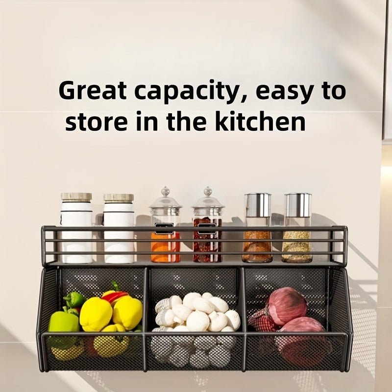 Metal Kitchen Wall - Mounted Storage Basket - HazMarket