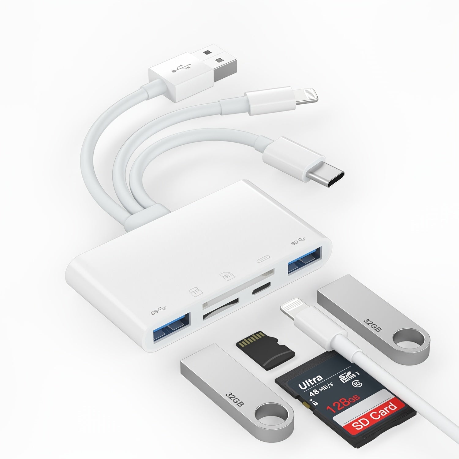 Multi - Device Memory Card Reader with Micro SD & SD Card Slots - HazMarket