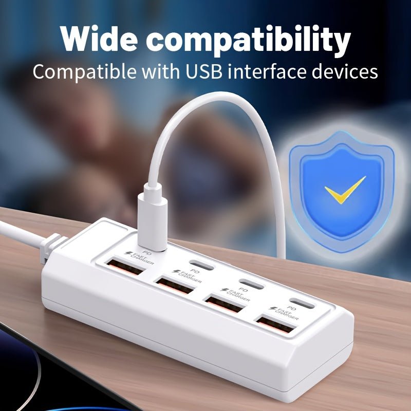 Multi - Port Fast Charging 4 USB + 4 Type - C - HazMarket