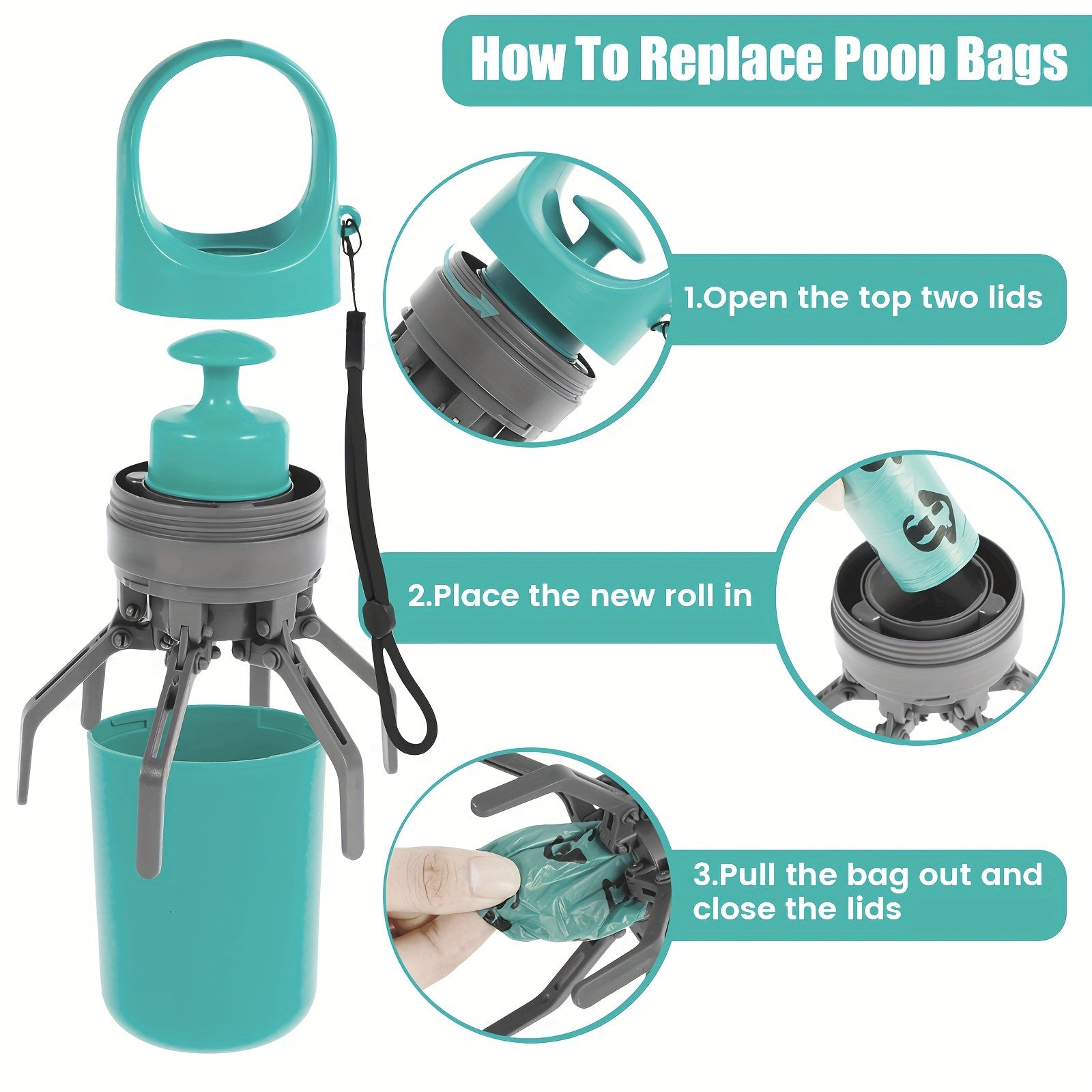 Portable Dog Poop Scooper with Waste Bag Dispenser - HazMarket