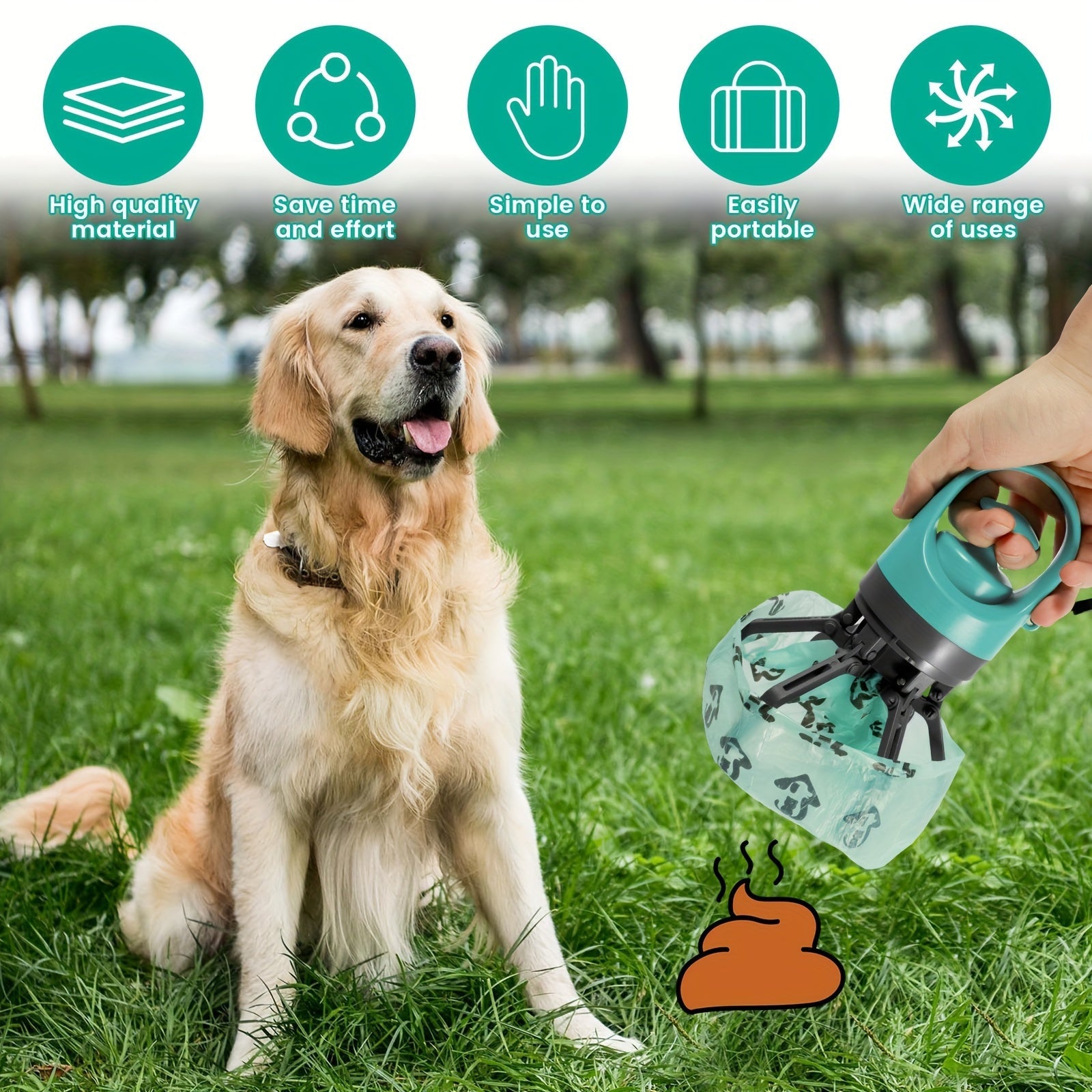 Portable Dog Poop Scooper with Waste Bag Dispenser - HazMarket