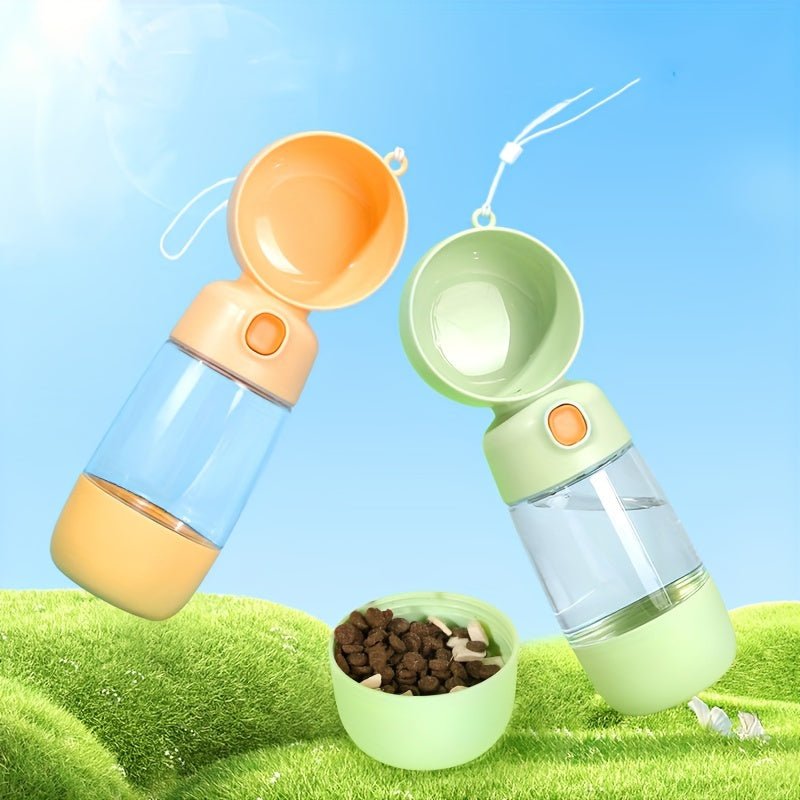 Portable Dog Water Bottle with Integrated Grain Dispenser - HazMarket