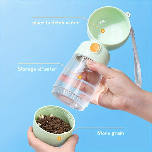 Portable Dog Water Bottle with Integrated Grain Dispenser - HazMarket