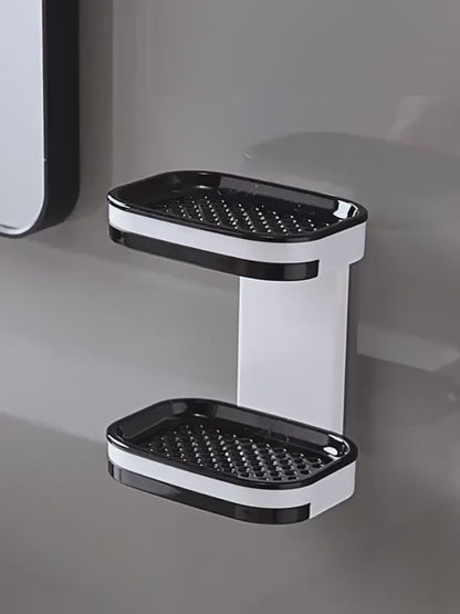 Double-Layer Wall-Mounted Soap Dish with Drain Function