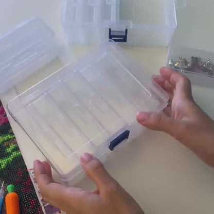 6pcs Clear Plastic Storage Box Set with Latch Lock