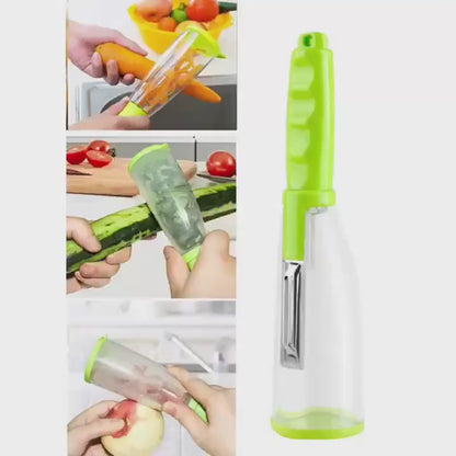 Multifunctional Vegetable and Fruit Peeler with Storage Case