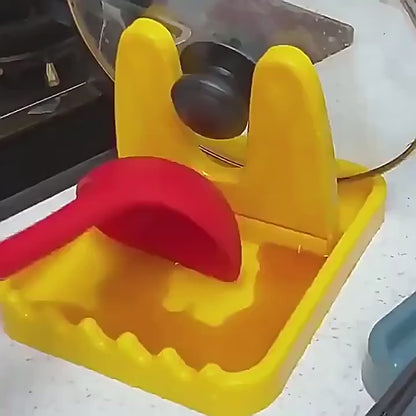 Multifunctional Foldable Plastic Kitchen Utensil Holder with Pot Lid Stand