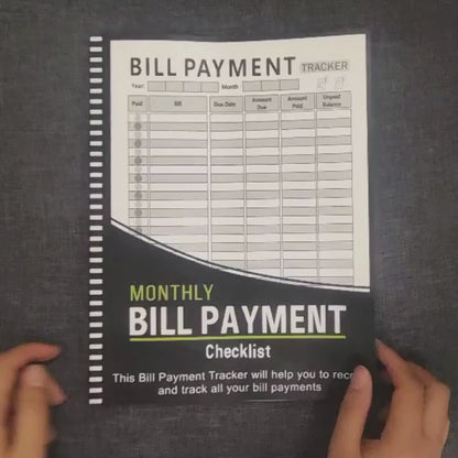 Monthly Bill Payment Tracker Planner