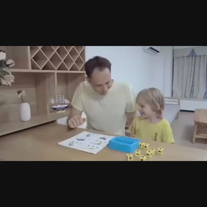 Educational Spelling Flash Cards for Learning Vocabulary with Letter Blocks