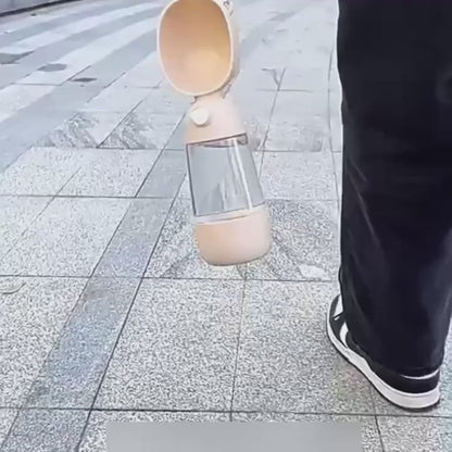 Portable Dog Water Bottle with Integrated Grain Dispenser