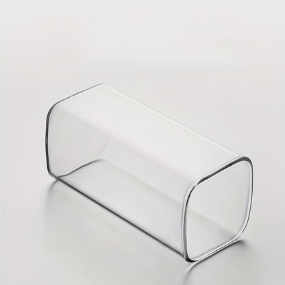 Rectangular Glass Water Cup with Straw and Silicone Lid - HazMarket