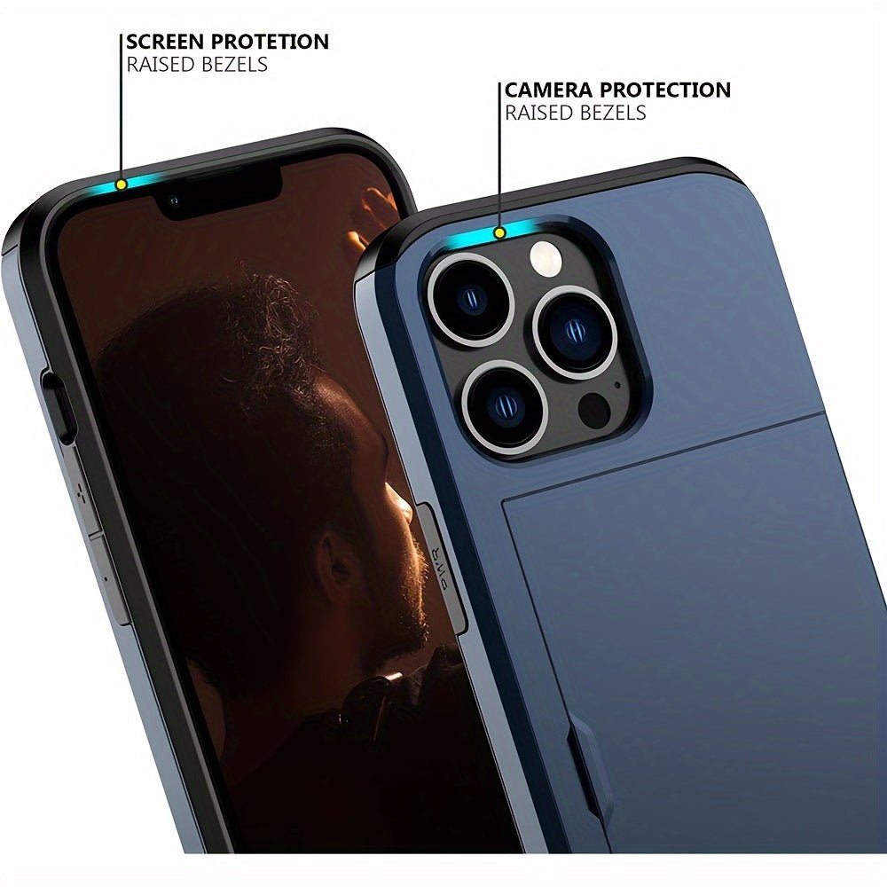Shockproof Hard iPhone Case with Card Slot - HazMarket