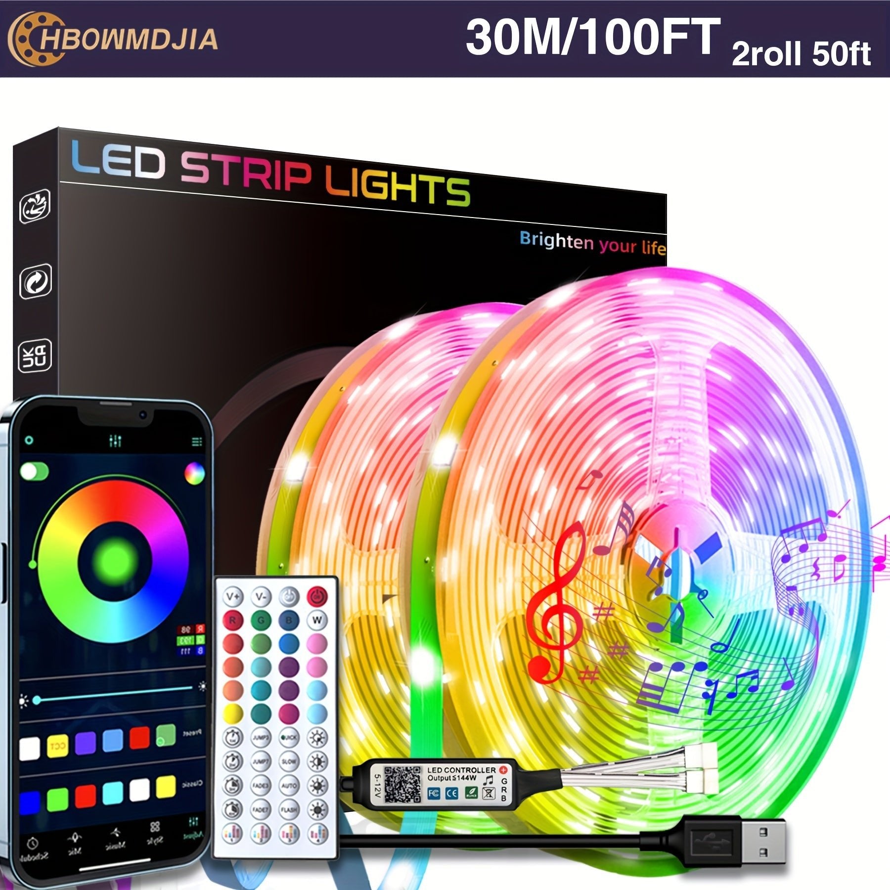 Smart Control Music Sync Color Changing Strip Lights - HazMarket