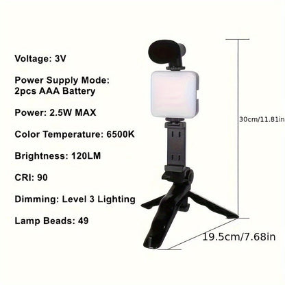 Smartphone & Camera LED Light Kit with Tripod Stand & Wireless Remote - HazMarket