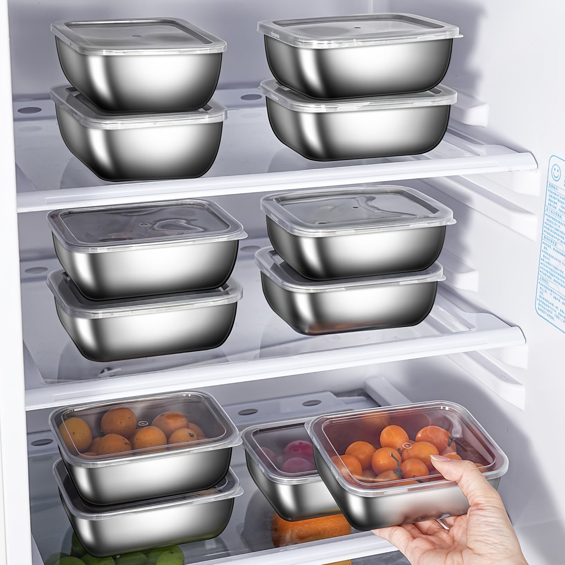 Stainless Steel Food Storage Container Set with Lids - HazMarket