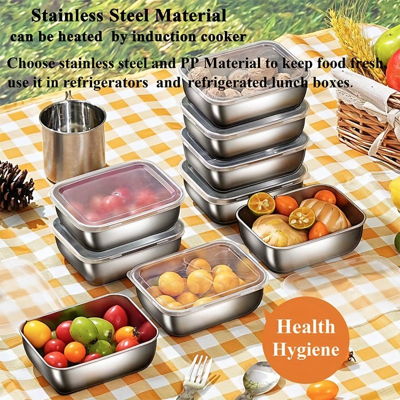 Stainless Steel Food Storage Container Set with Lids - HazMarket