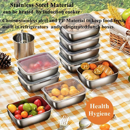 Stainless Steel Food Storage Container Set with Lids - HazMarket