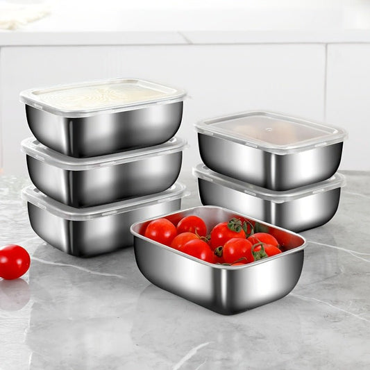 Stainless Steel Food Storage Container Set with Lids - HazMarket