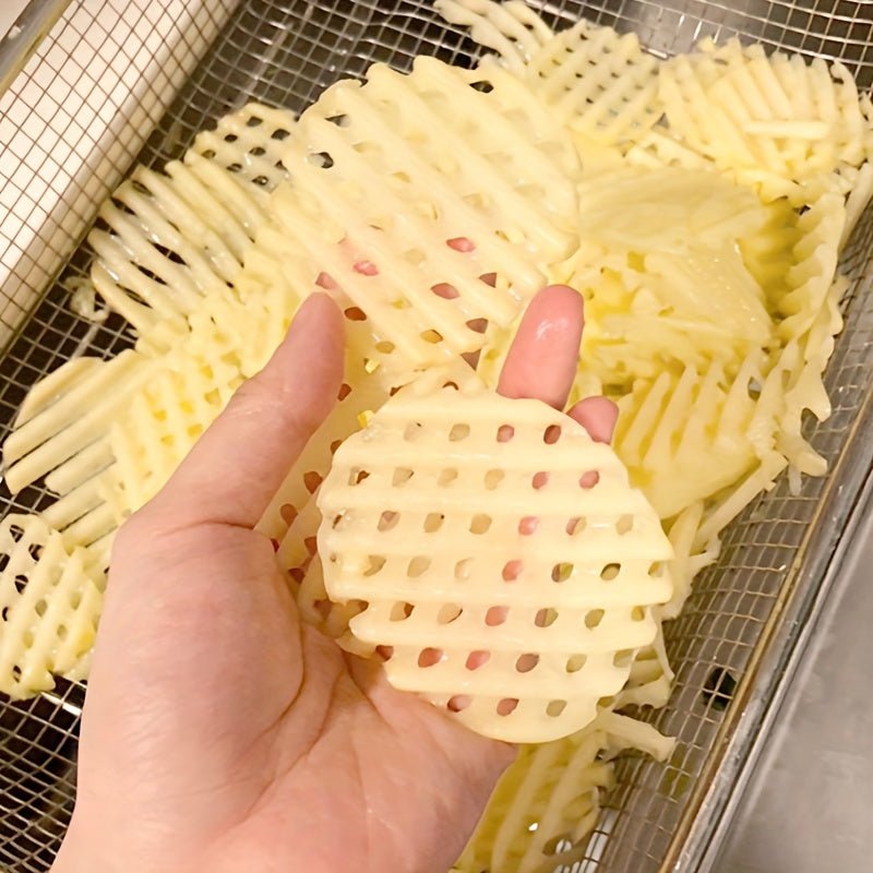 Stainless Steel Slicer Perfect for Crinkle Potatoes with Natural Solid Wood Handle - HazMarket