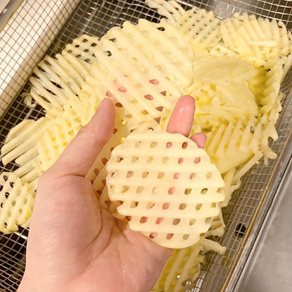 Stainless Steel Slicer Perfect for Crinkle Potatoes with Natural Solid Wood Handle - HazMarket