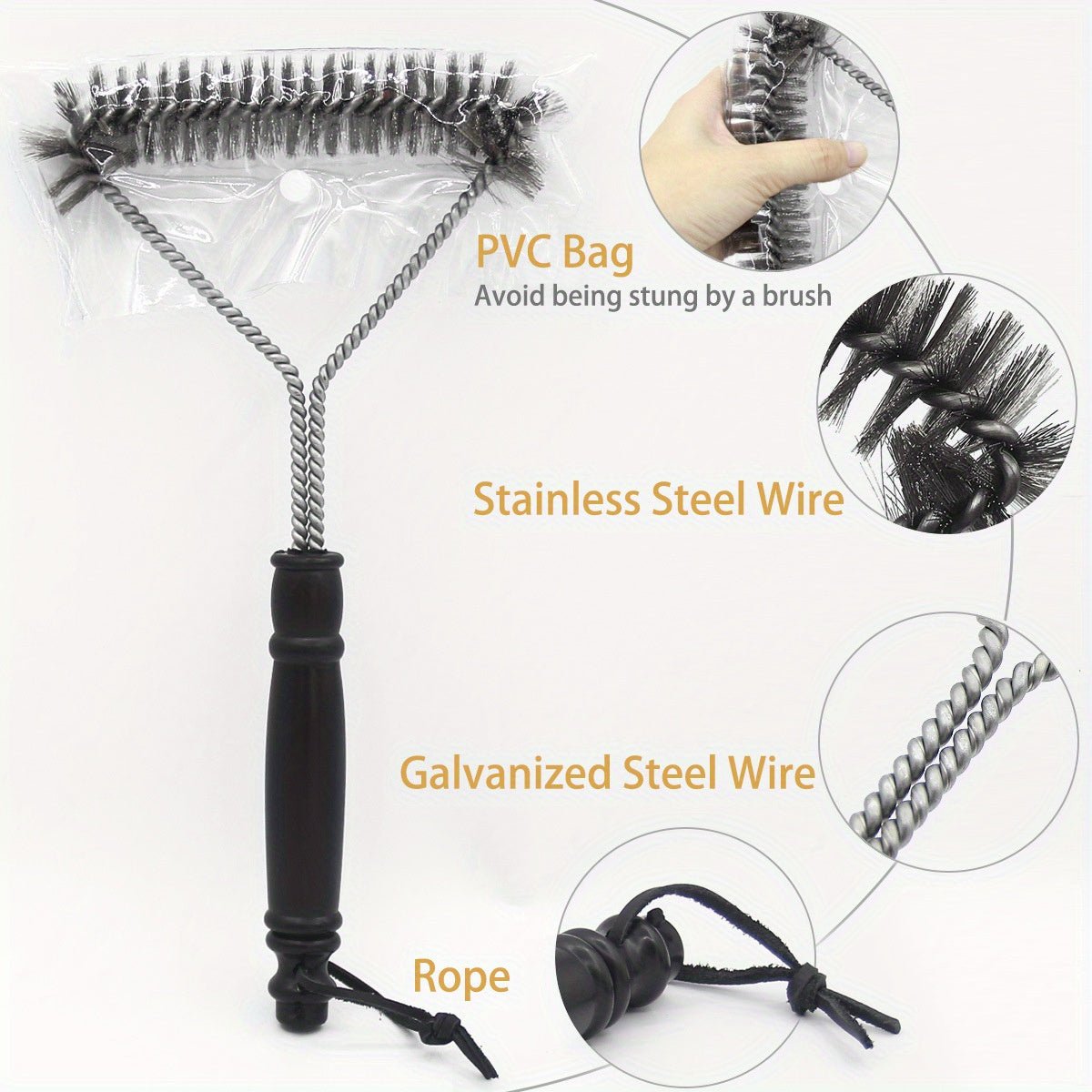 Stainless Steel Wire Barbecue Brush - HazMarket