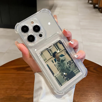 Transparent Card Slot Protection Mobile Phone Case for iPhone - HazMarket