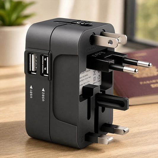 All in one travel plug adapter