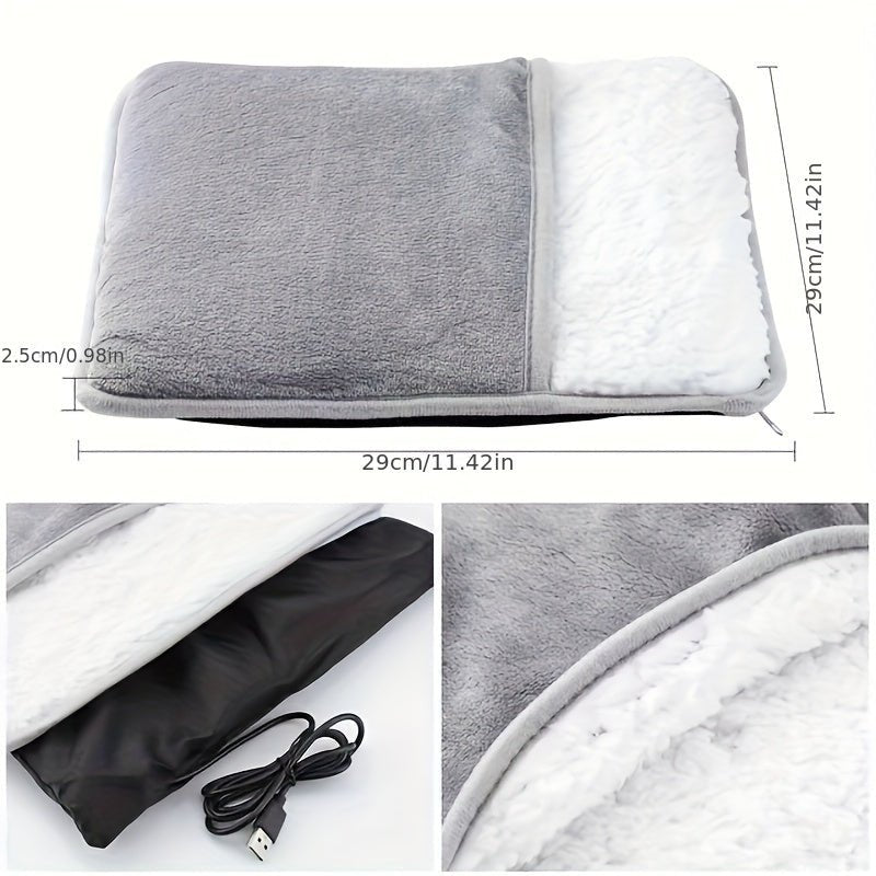 USB Heated Foot Warmer Pad & Washable Electric Thermal Heating - HazMarket