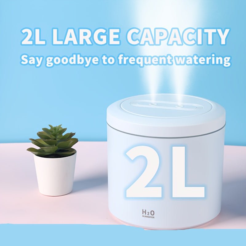 Warm Wave 2L Colorful Humidifier with Aromatherapy Diffuser - Quiet Operation, USB - Powered, Auto Shut - Off, for Home & Office Desk - HazMarket